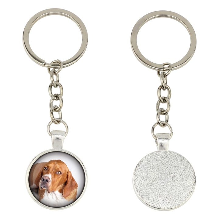 Személyre szabott fotós kulcstartó, Art-Dog, ezüst fém, 10cm x 2.5cm, ajándékszett