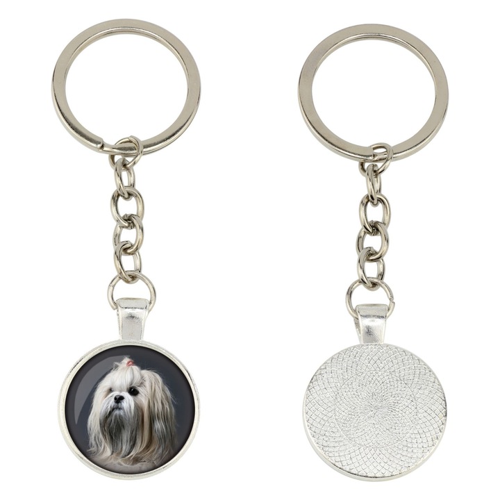 Személyre szabott fényképes kulcstartó, Art-Dog, 10cm, ezüst fém, elegáns szett