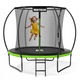 Kerti trambulin Meteor, 8 ft, 120 kg, zöld, biztonsági hálóval
