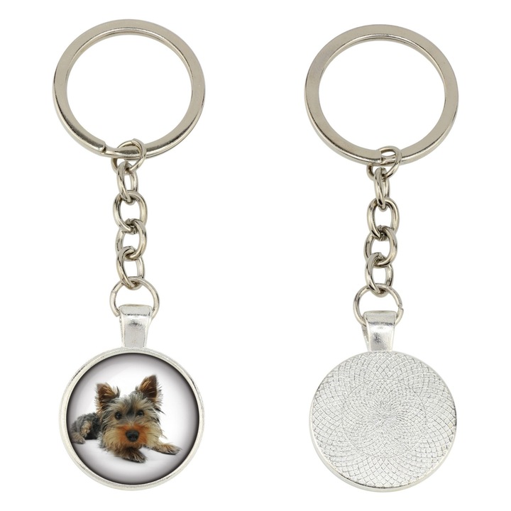 Kulcstartó személyre szabott fotóval, Art-Dog, ezüst színű fém, 10x2.5cm, ajándék szett
