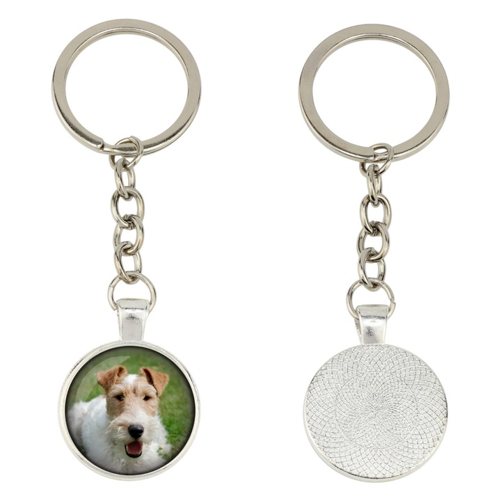 Kulcstartó személyre szabott fényképpel, Art-Dog, ezüst fém, 10x2.5cm, díszdobozban