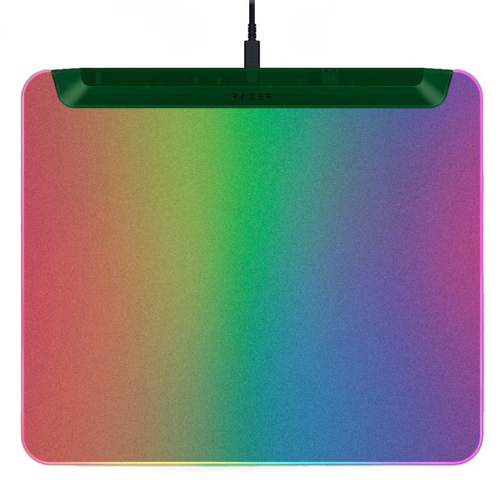 Подложка за мишка Razer Firefly V2 Pro, персонализирано RGB осветление, микротекстурирана повърхност, размери 355x255x3mm, цвят призрачно зелен