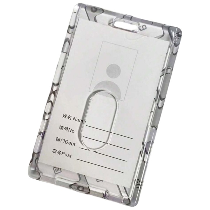 Suport pentru ecuson de acces, din plastic, transparent