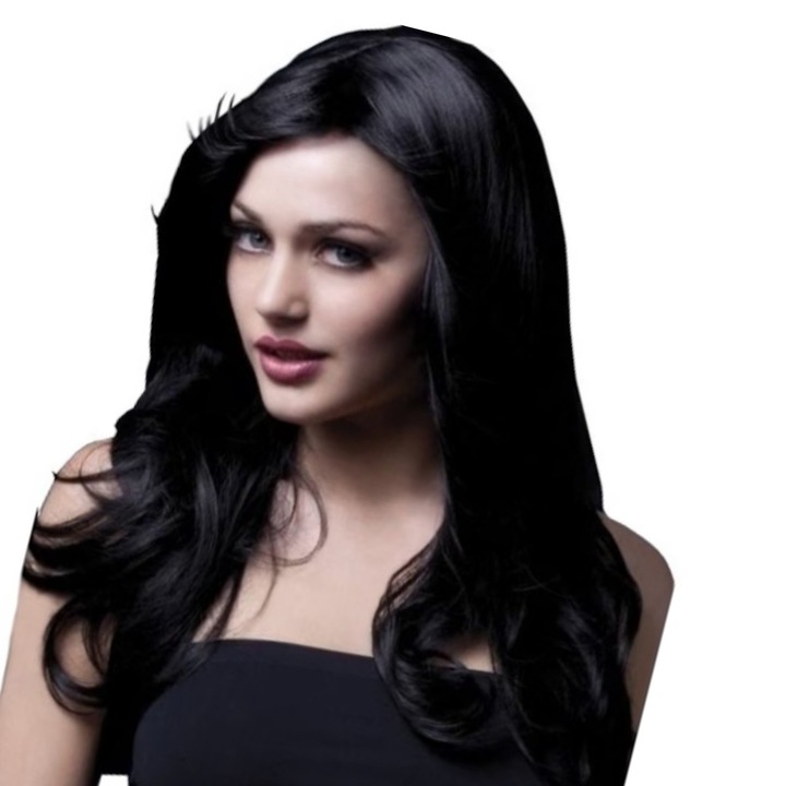 Professzionális paróka, fekete, Puha és finom tapintású, Korhatár nélkül, Vékony hálós anyag, Egyenletes sűrűség, Izzadásmentes, Színrögzítő kezelés, Hosszantartó frizura hatás