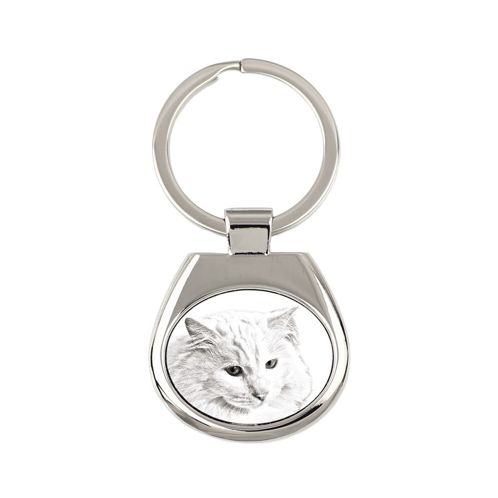 Macskás kulcstartó, Art-Dog, személyre szabható, fém, 3,4x3,7cm, 6,7cm