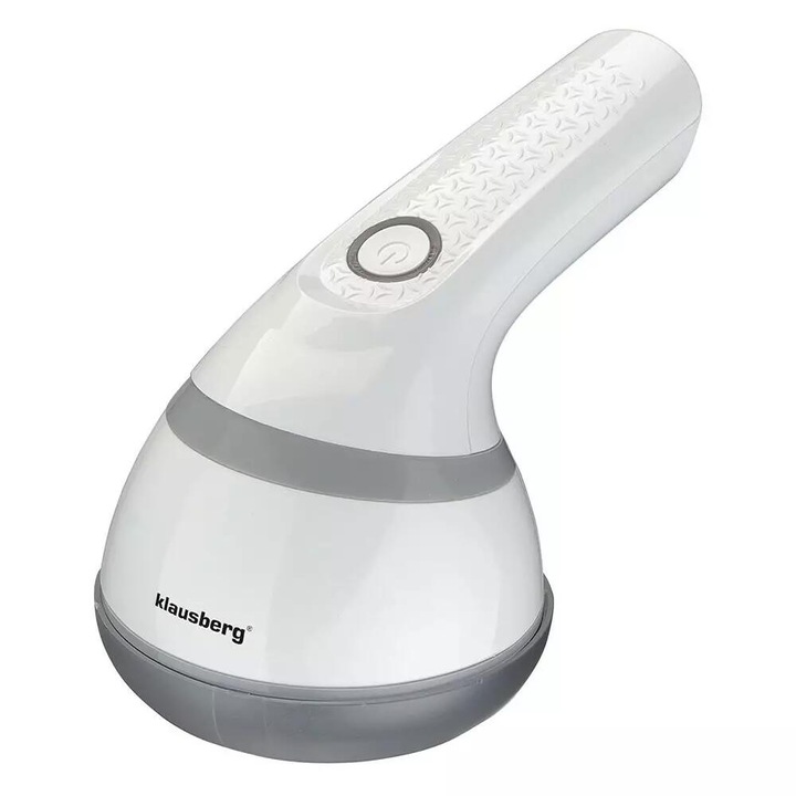 Aparat pentru scame, alimentat cu baterii, alb/gri, Klausberg