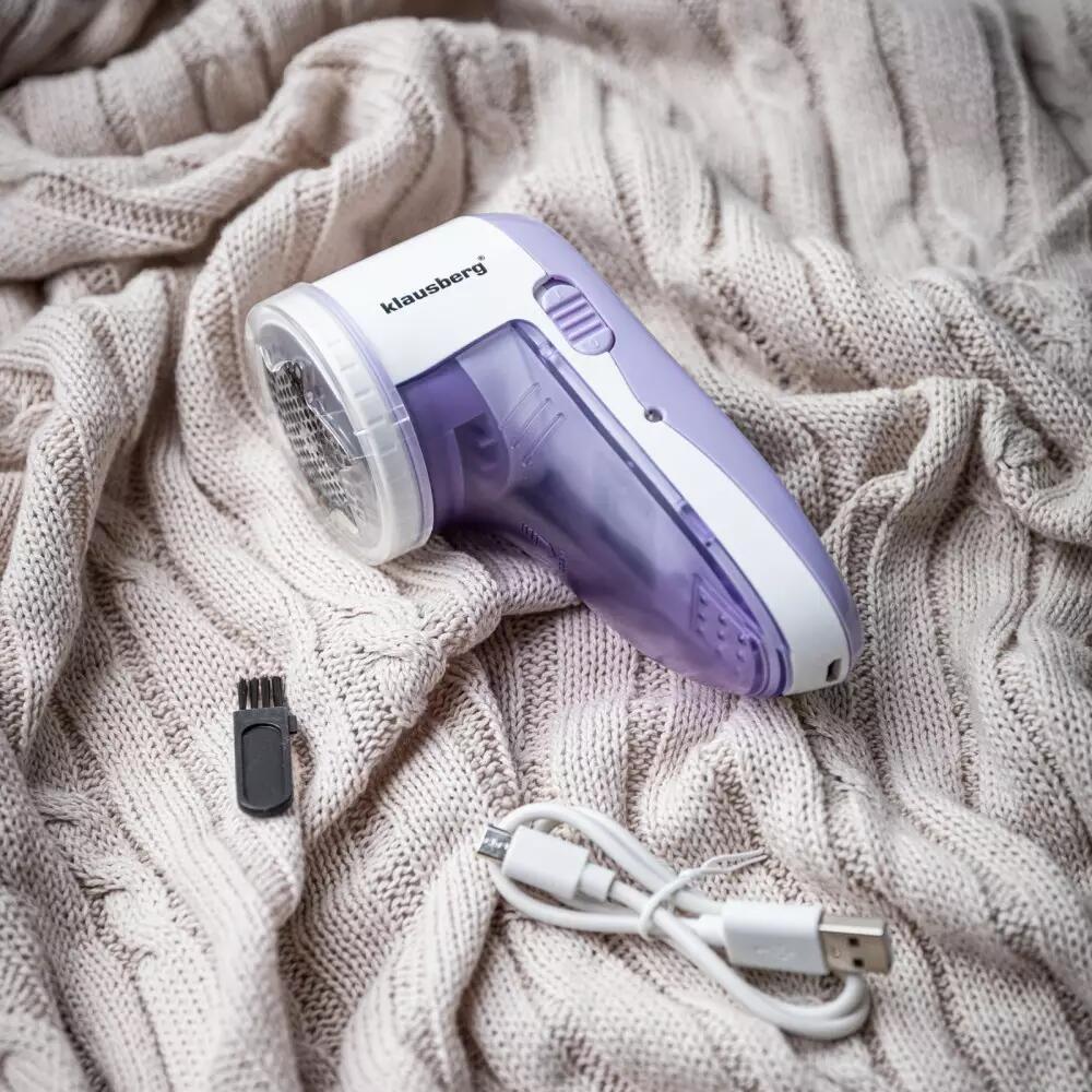 Aparat pentru scame fara fir, violet/alb, Klausberg