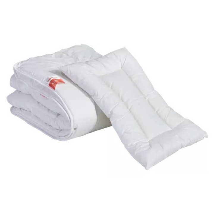 Комплект завивка и възглавница за бебета, Сена, 90x120см/40x60см, антиалергичен, бял