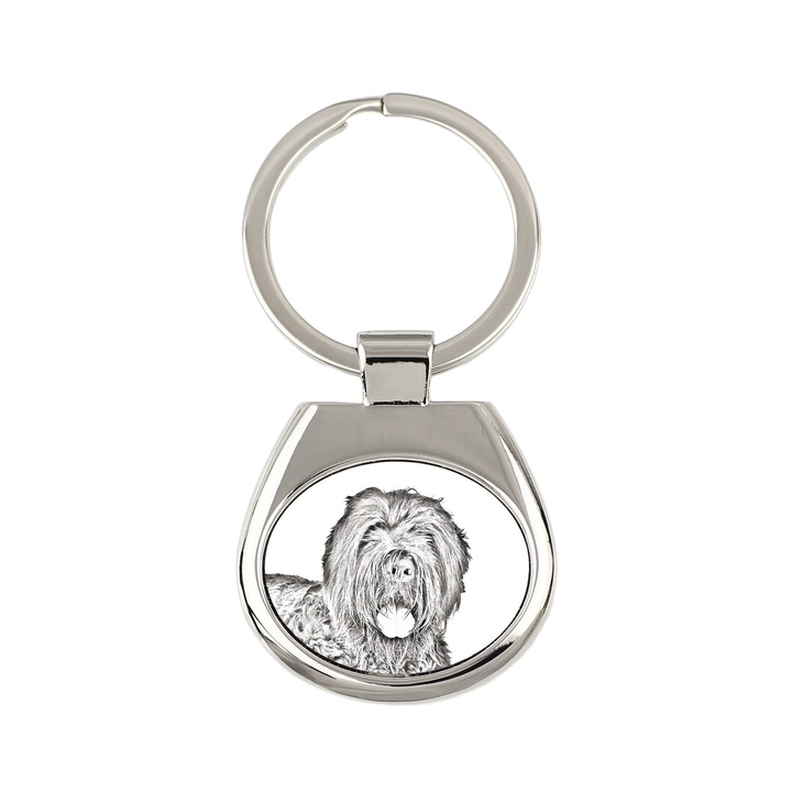 Személyre szabott kulcstartó, Art-Dog, kutyás grafika, fém, 3,4x3,7cm