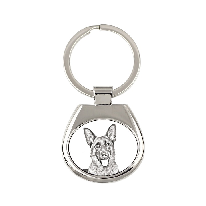 Kulcstartó, Art-Dog, kutya grafika, fém, 3,4x3,7cm