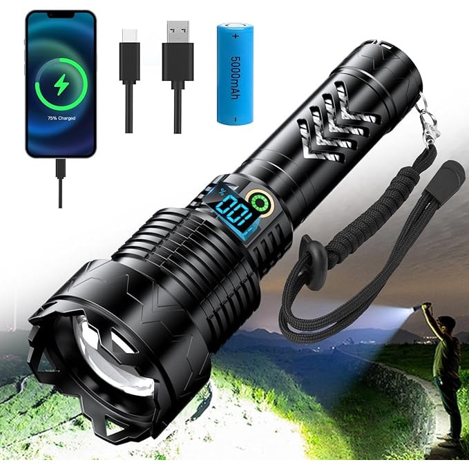 PNI Adventure F810 Taschenlampe – 138W, 12000 Lumen, 5000mAh, Zoom, IPX7, Powerbank