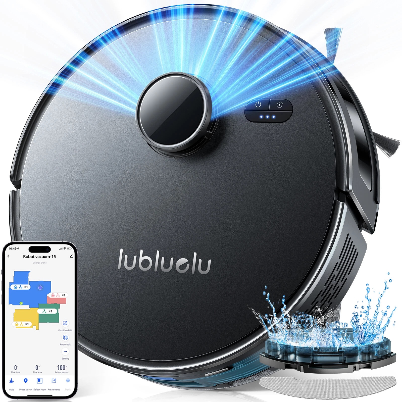 Aspirator robot Lubluelu L15 cu navigare laser si functie de mop 5000Pa