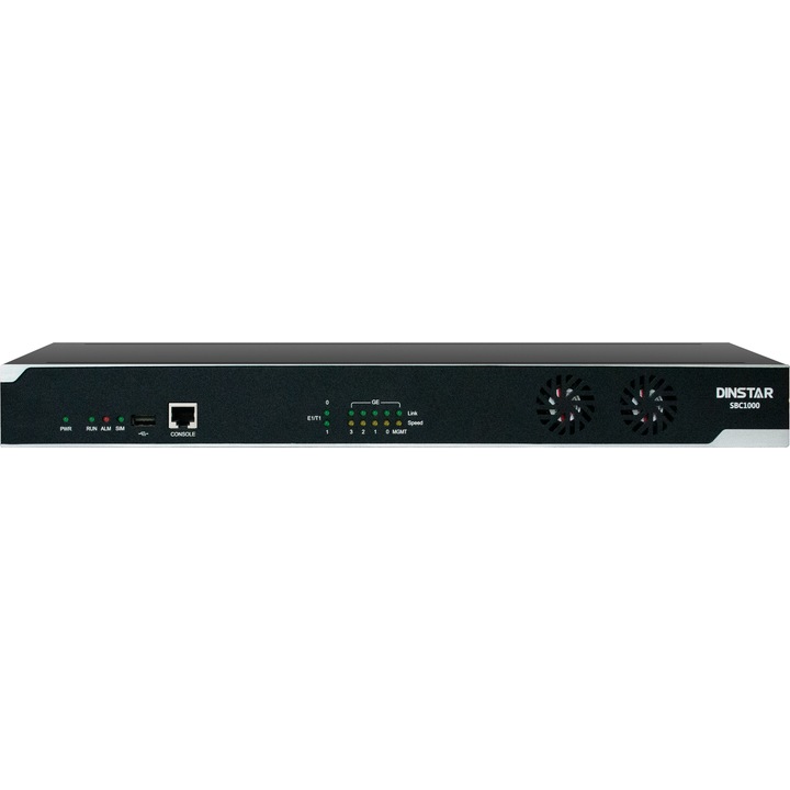 Echipament VoIP SBC Dinstar 100 sesiuni SIP, 50-500 apeluri simultane, protecție avansată, 1U