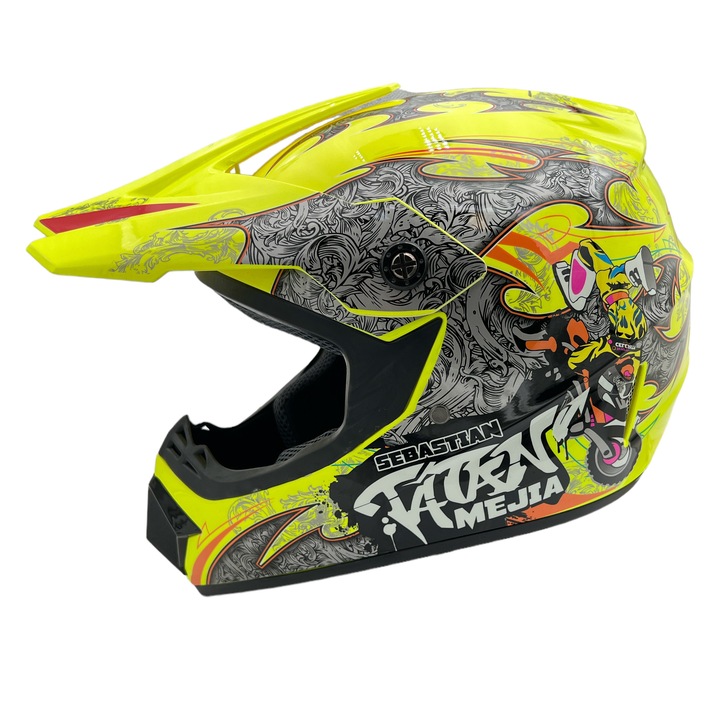 Casca cross/ATV copii Mejia, galben/gri, marime M