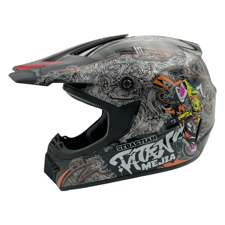 Casca cross/ATV copii Mejia, Negru/Gri, XL