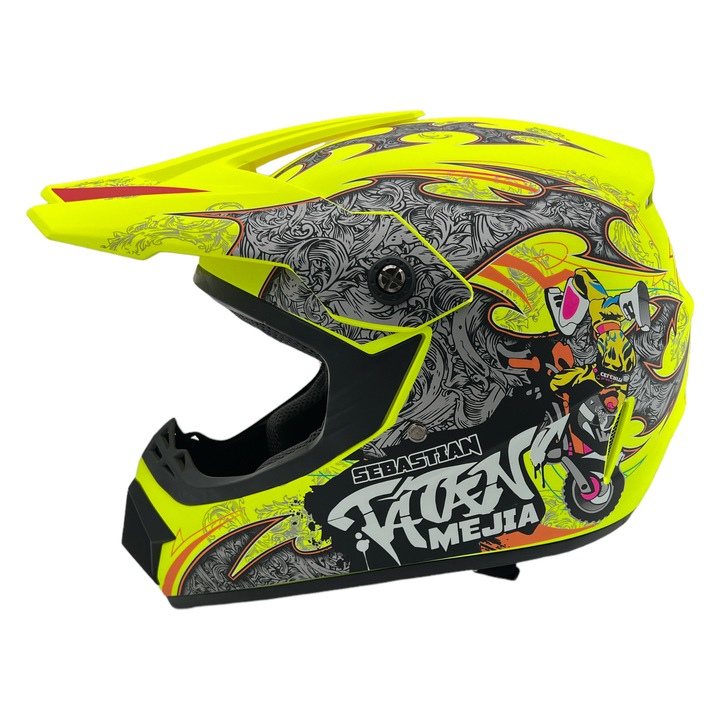 Casca cross/atv copii Mejia galben/gri mat marime XL