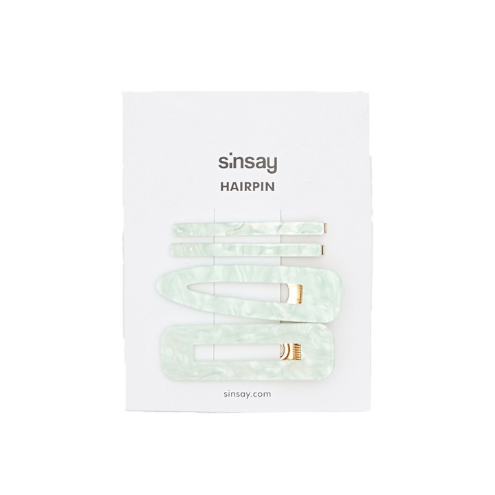 Hajcsat szett Sinsay 7035A-06X 2903837 16121-23, Univerzális méret, 4 darab, Halvány türkiz