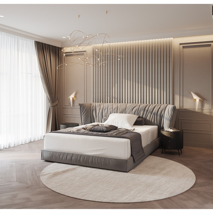 Saltea ortopedică Geladi, Spumă poliuretanică, 160x190x29 cm, Alb