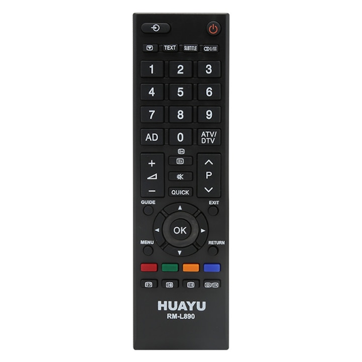 Telecomanda Universala Huayu RM-L890 pentru TV si Set-top Box, design ergonomic, butoane intuitive, negru