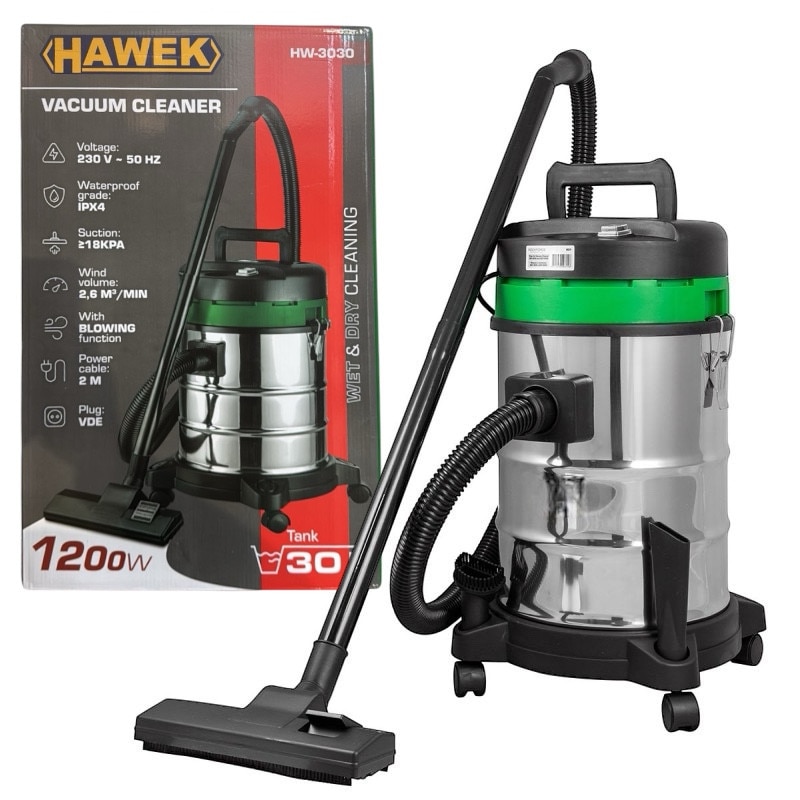 Aspirator de mână HAWEK, 30 litri, 1200W, rezistent la apă, 5.8 kg