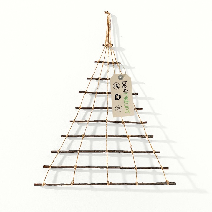 Brad de Craciun din lemn be4nature 60x70 cm – decor suspendat de perete, decoratiune de Craciun