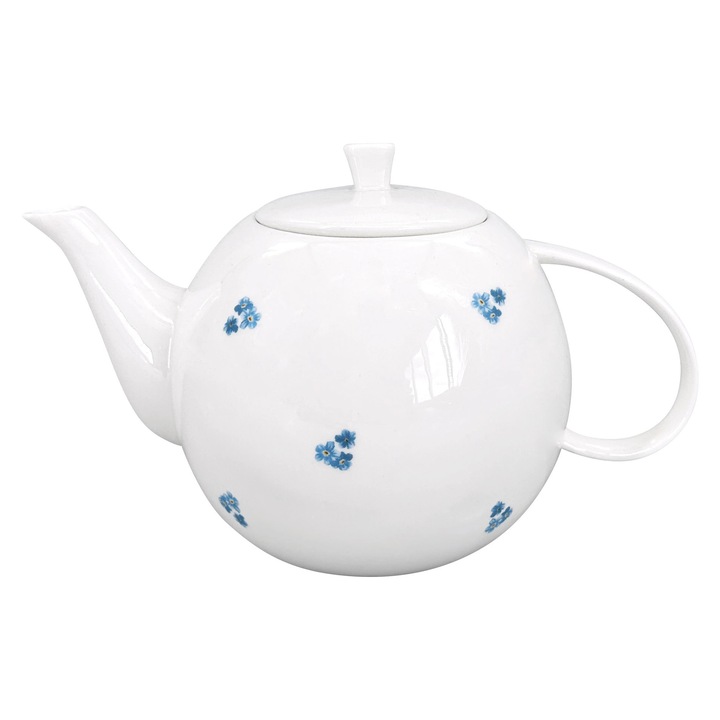 Luna Pomnenka porcelán teáskanna, 1,2 liter, fehér/kék, szett