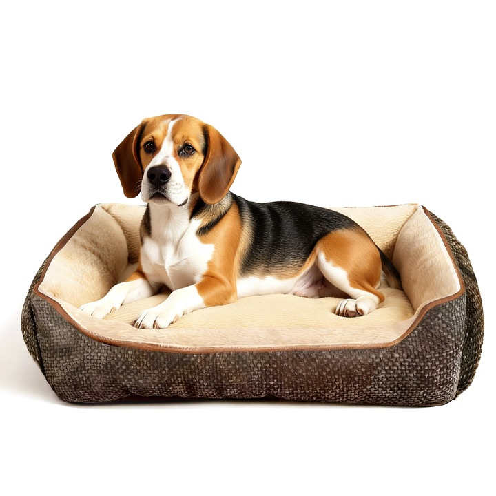 Culcus pentru caini si pisici MUGIM®, Forma Dreptunghi cu intrare, Material foarte Moale si Confortabil, 70x60cm, Maro