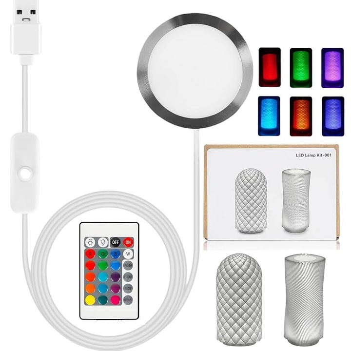 Kit componente si consumabile printare lampa 3D multicolor - LED Lamp Kit RGB - Bambu Lab HK001