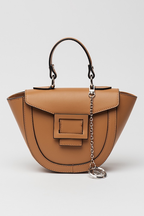 Antonia Moretti, Geanta din piele cu maner si bareta ajustabila si detasabila, Caramel