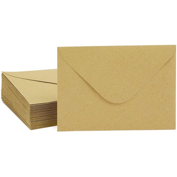 Mini borítékok 4.6x6.2cm, 50 db-os szett, barna kraft papír