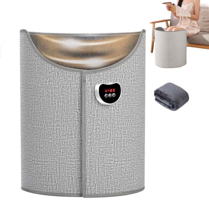 Incalzitor electric pentru picioare, Cu patura, Incalzire in jur de 360°, Deconectare la inclinare de 45°, 8 trepte de reglare, Incalzire rapida in 5 secunde, potrivit pentru: birou, casa, varstnici, animale de companie, Cadou