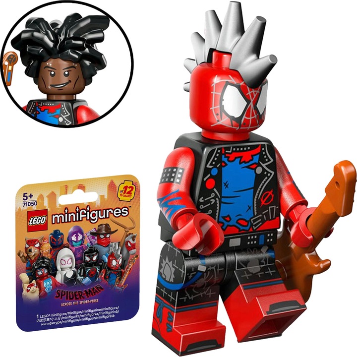Figurina LEGO - Hobie Brown/Spider-Punk #2, multicolor, cu accesorii, editie limitata, 5+ ani