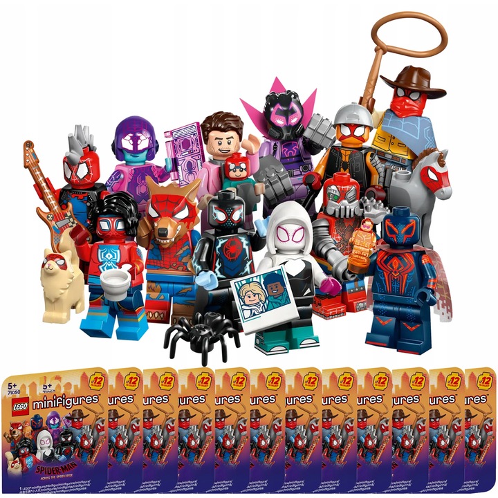 Комплект фигурки LEGO Minifigures Spider-Man: През Спайдър-вселената, 12 минифигурки, многоцветен