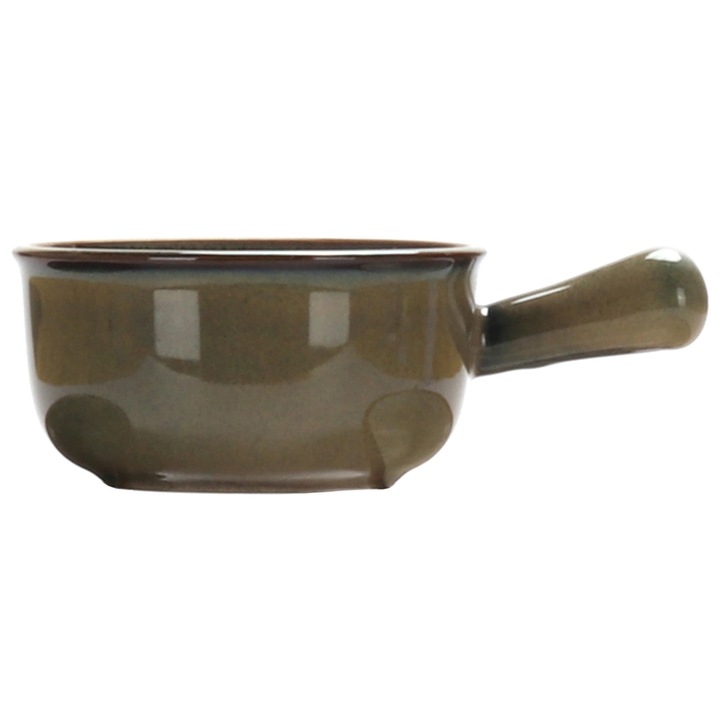 Bol ceramic Cotta, Clay, 12 cm, verde, cu manere