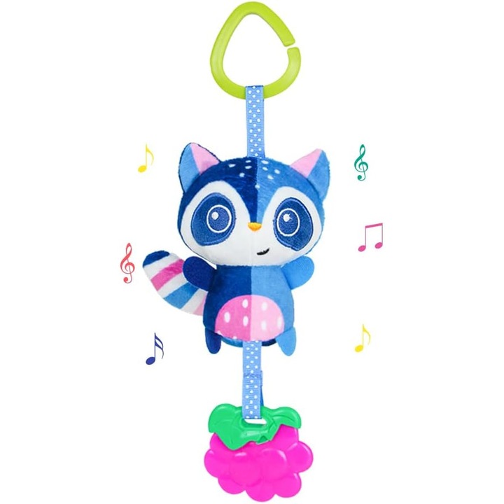 Akasztható csörgő játék babáknak, többszínű, 26.5x8x5cm