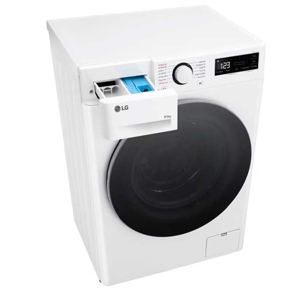 Masina de spalat rufe cu uscator LG F2DR509S1W, 9kg spalare/5kg uscare, 1200 rpm, Alb, 600x850x475mm