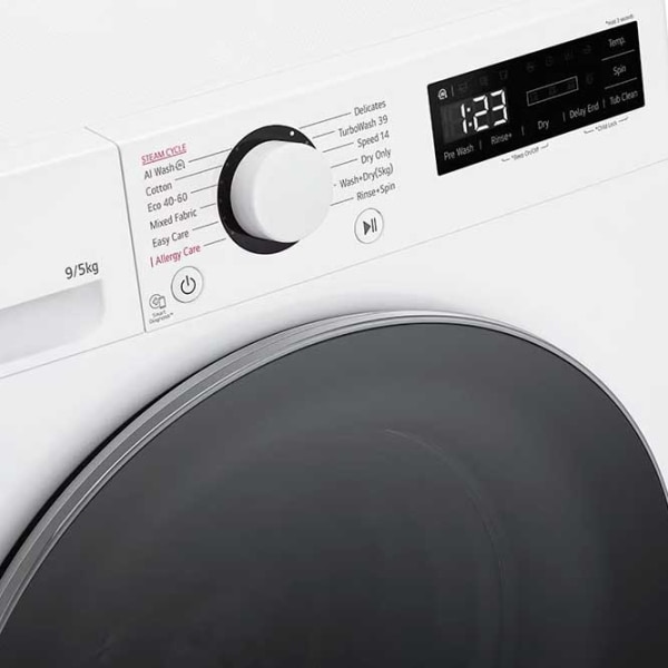 Masina de spalat rufe cu uscator LG F2DR509S1W, 9kg spalare/5kg uscare, 1200 rpm, Alb, 600x850x475mm