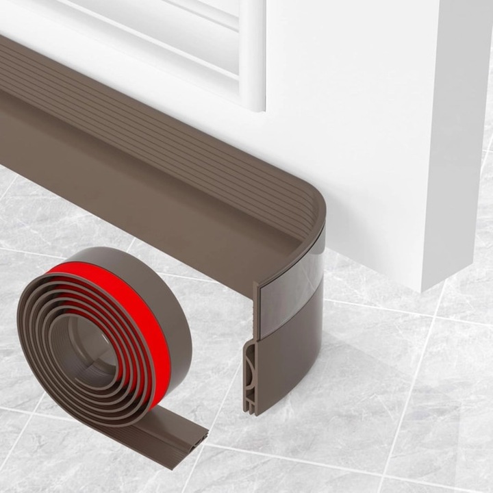 Garnitura siliconica autoadeziva pentru etansare usa-podea, Maro 2 M