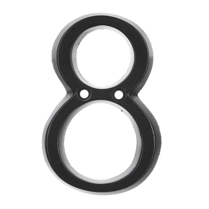 Numar Casa Cifra 8 Poarta Usa Aluminiu Negru 97 mm Cu Insurubare Exterior Interior Shopiens®