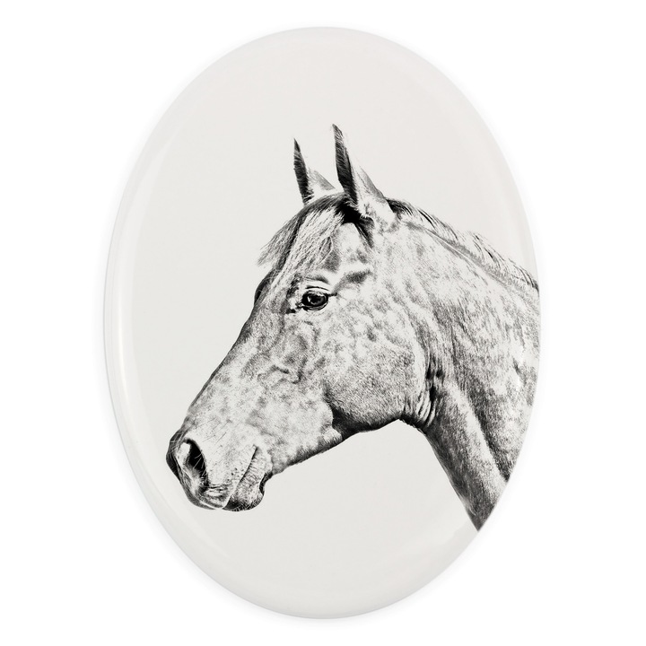 Placa ceramica personalizata, Art-Dog, cu fotografie, 10,5x7,5cm, pentru amintirea animalului de companie