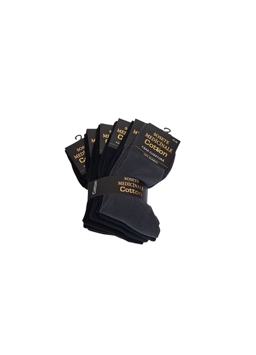 Set 6 Sosete Lungi Din Bumbac. Medicinale Fara Cusatura, Multicolor, Multicolor