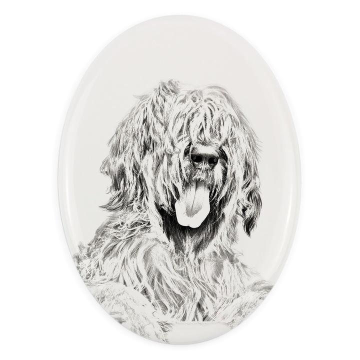 Placa ceramica personalizata cu fotografie, Art-Dog, 10,5x7,5cm, pentru amintirea animalului de companie