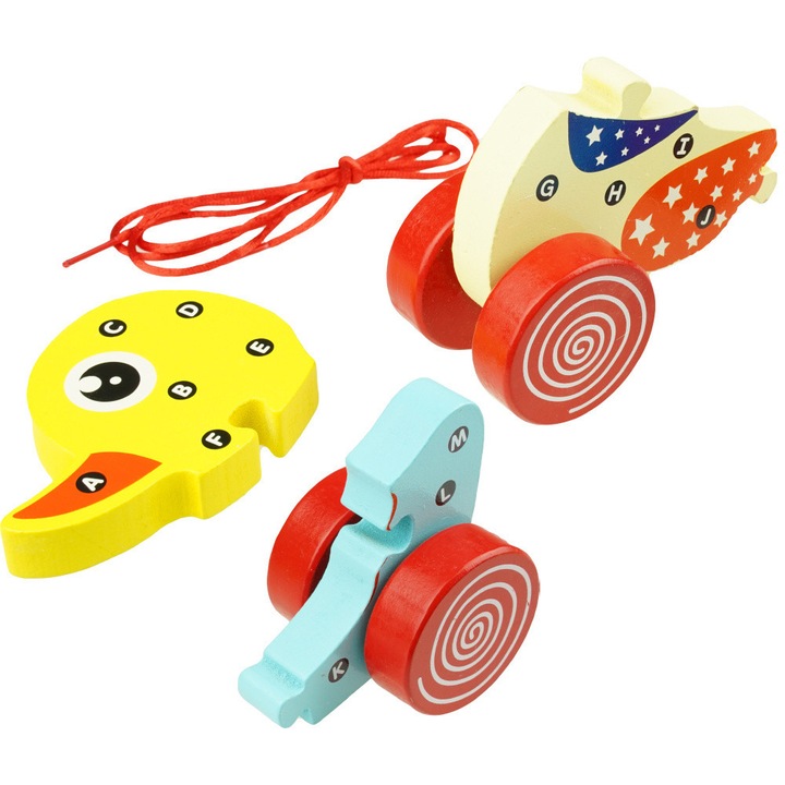 3D пъзел KinderSafe, пате, 3 елемента, цветен, с връв за дърпане