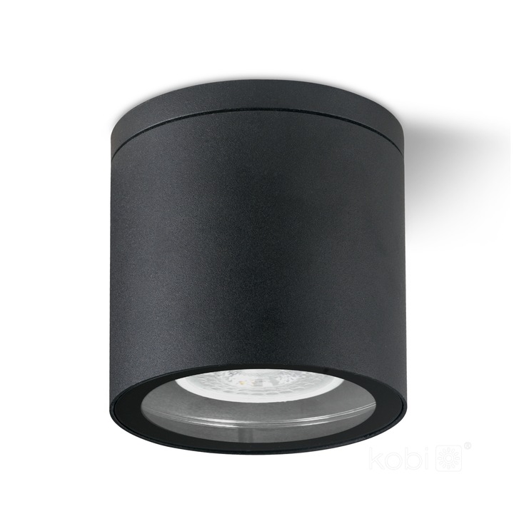 KOBI LIGHT QUERK 2 falikart, minimalista design, IP54, alumínium és üveg, fekete, 1xGU10