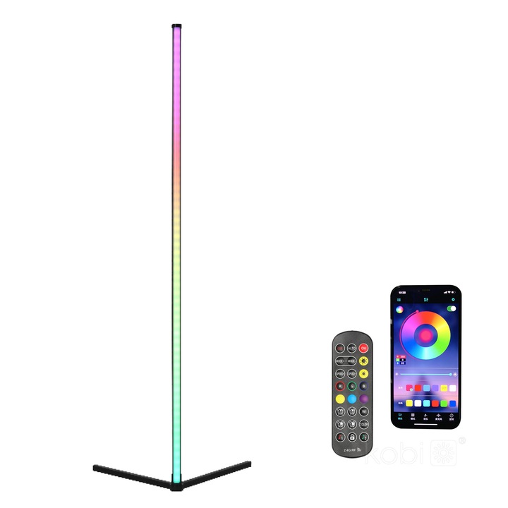 Lampa podlogowa Kobi PLAY SL 6W RGB, 7 culori, control prin aplicatie, 180x180cm