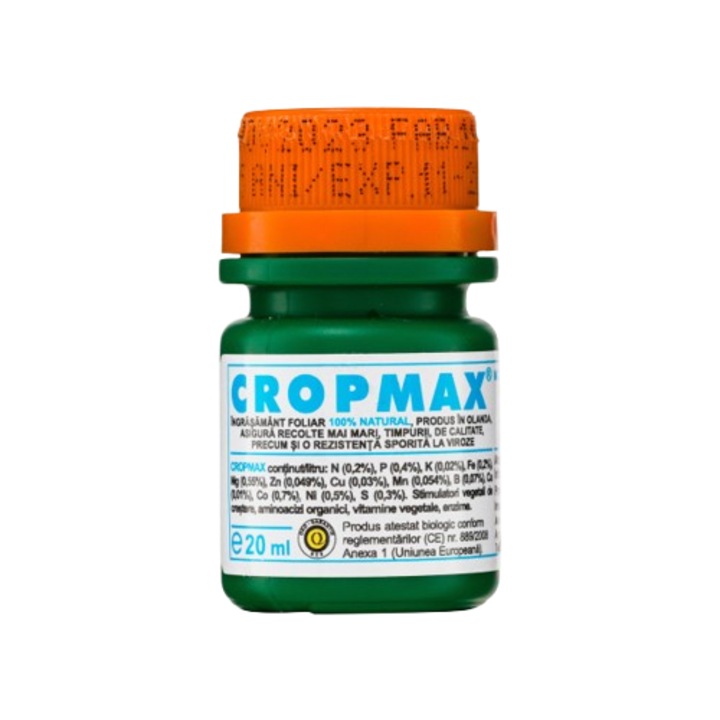 Ingrasamant foliar Crop Max 20 ml pentru 10L apa . PlantaTerra