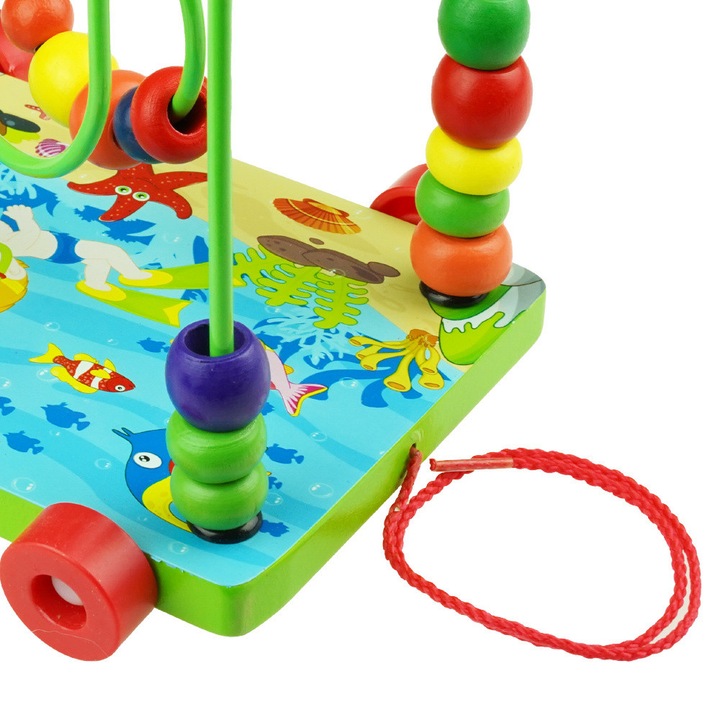 KinderSafe fa oktatójáték, golyós labirintus, élénk színek, 30x20cm