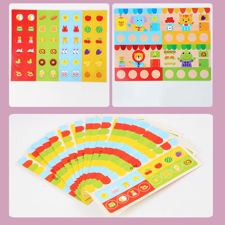 KinderSafe memóriajáték, bevásárlás, 18 kártya, 48 mágneses korong, 30x22,5cm, készlet