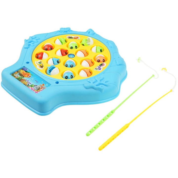 Интерактивна играчка KinderSafe, семеен комплект игра, улов на риба, 15 малки рибки