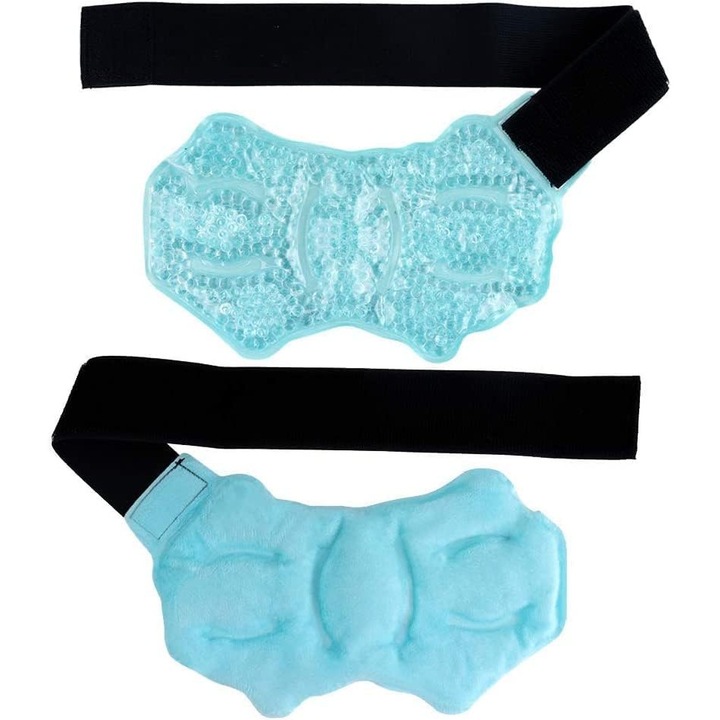 Pachet de terapie cu gheata pentru articulatii sportive, pachet de gel cu gheata calda si rece cu suport reglabil pentru entorsa la glezna, fasciita plantara, tendinita achiliana, tendinita si picioare umflate, poate fi incalzit la microunde, congelabil s